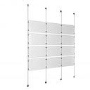 (12) 17'' Width x 11'' Height Clear Acrylic Frame & (4) Stainless Steel Satin Brushed Adjustable Angle Signature 1/8'' Cable Systems with (16) Single-Sided Panel Grippers (16) Double-Sided Panel Grippers