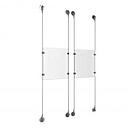 (2) 8-1/2'' Width x 11'' Height Clear Acrylic Frame & (4) Stainless Steel Satin Brushed Adjustable Angle Signature 1/8'' Cable Systems with (8) Single-Sided Panel Grippers