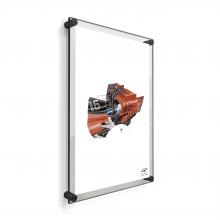 (2) 7-1/2'' X 9-1/2'' Clear Acrylics , Pre-Drilled With Polished Edges (Thick 1/8'' each), Wall Frame with (4) 5/8'' x 1/2'' Black Anodized Aluminum Standoffs includes Screws and Anchors