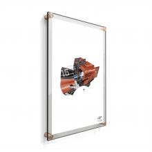 (2) 19-3/4'' x 26'' Clear Acrylics , Pre-Drilled With Polished Edges (Thick 3/16'' each), Wall Frame with (4) 5/8'' x 3/4'' Champagne Anodized Aluminum Standoffs includes Screws and Anchors