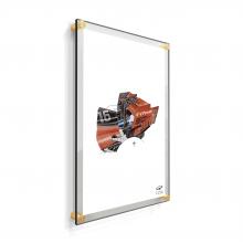 (2) 23-3/4'' x 29-3/4'' Clear Acrylics , Pre-Drilled With Polished Edges (Thick 3/16'' each), Wall Frame with (4) 5/8'' x 3/4'' Gold Anodized Aluminum Standoffs includes Screws and Anchors