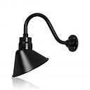 (1) 10'' Diameter Satin Black Angle Shade with (1) 14-1/2'' Long x 8'' High Satin Black Gooseneck Arm