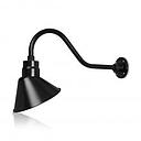 (1) 10'' Diameter Satin Black Angle Shade with (1) 22'' Long x 7-1/2'' High Satin Black Gooseneck Arm