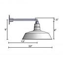 (1) 14'' Diameter White Warehouse / Barn Shade with (1) 13'' Long x 2'' High White Straight Arm