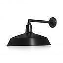 (1) 17'' Diameter Satin Black Warehouse / Barn Shade with (1) 13'' Long x 2'' High Satin Black Straight Arm