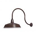 (1) 17'' Diameter Architecural Bronze Warehouse / Barn Shade with (1) 24'' Long x 17'' High Architecural Bronze Gooseneck Arm