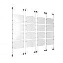 (16) 11'' Width x 8-1/2'' Height Clear Acrylic Frame & (8) Aluminum Clear Anodized Adjustable Angle Cable Systems with (64) Single-Sided Panel Grippers