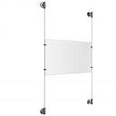 (1) 17'' Width x 11'' Height Clear Acrylic Frame & (2) Aluminum Clear Anodized Adjustable Angle Cable Systems with (4) Single-Sided Panel Grippers