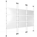 (9) 17'' Width x 11'' Height Clear Acrylic Frame & (6) Aluminum Clear Anodized Adjustable Angle Cable Systems with (36) Single-Sided Panel Grippers