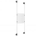 (1) 8-1/2'' Width x 11'' Height Clear Acrylic Frame & (2) Aluminum Clear Anodized Adjustable Angle Cable Systems with (4) Single-Sided Panel Grippers