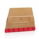 3'' x 2-1/2'' Gold Trapezoid Magnetic Squeegee, Medium Hardness with Red Felt for Film and Vinyl Application