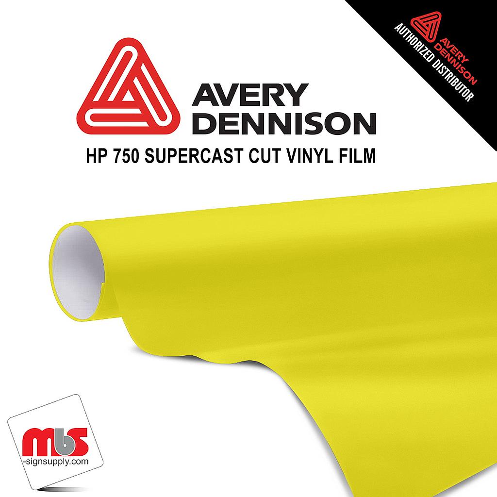 30'' x 50 yards Avery HP750 High Gloss Bright Yellow 6 year Long Term Unpunched 3.0 Mil Calendered Cut Vinyl (Color Code 206)