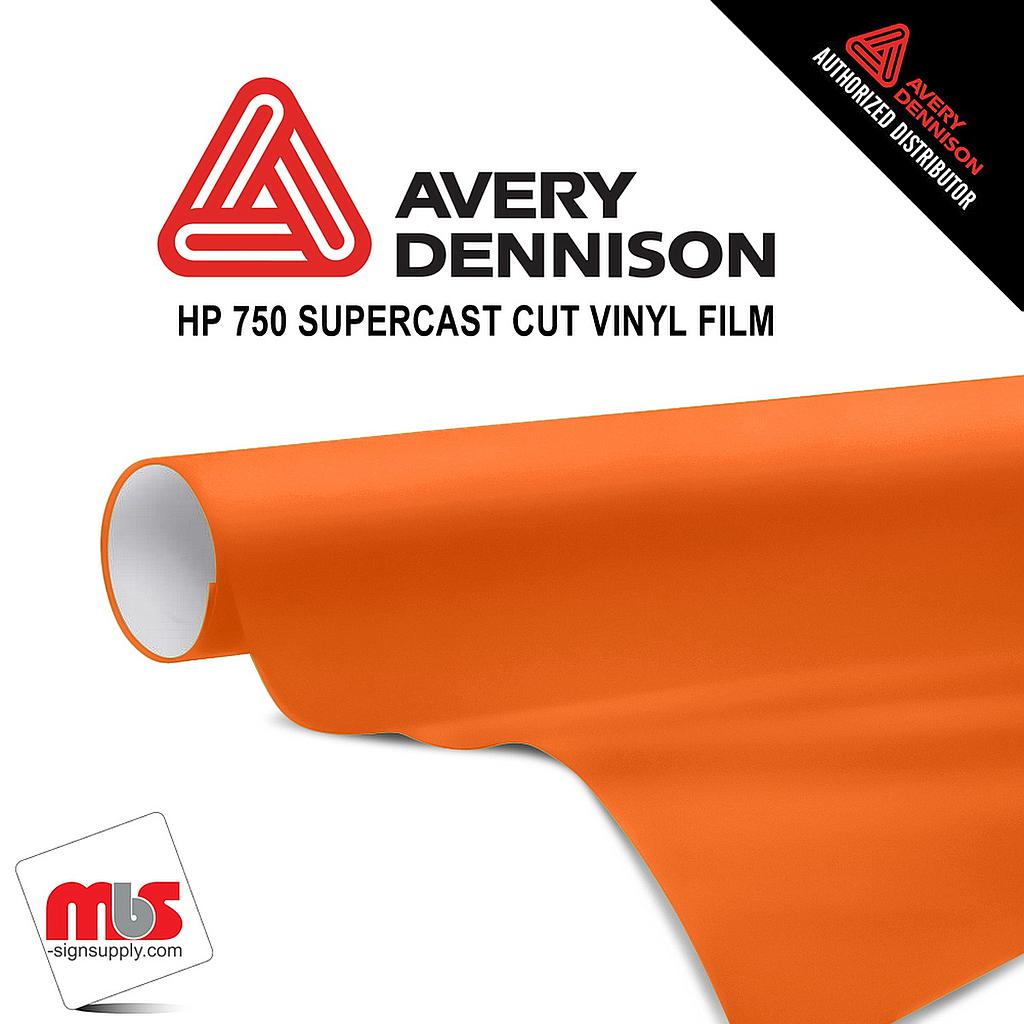 48'' x 10 yards Avery HP750 High Gloss Orange 6 year Long Term Unpunched 3.0 Mil Calendered Cut Vinyl (Color Code 360)