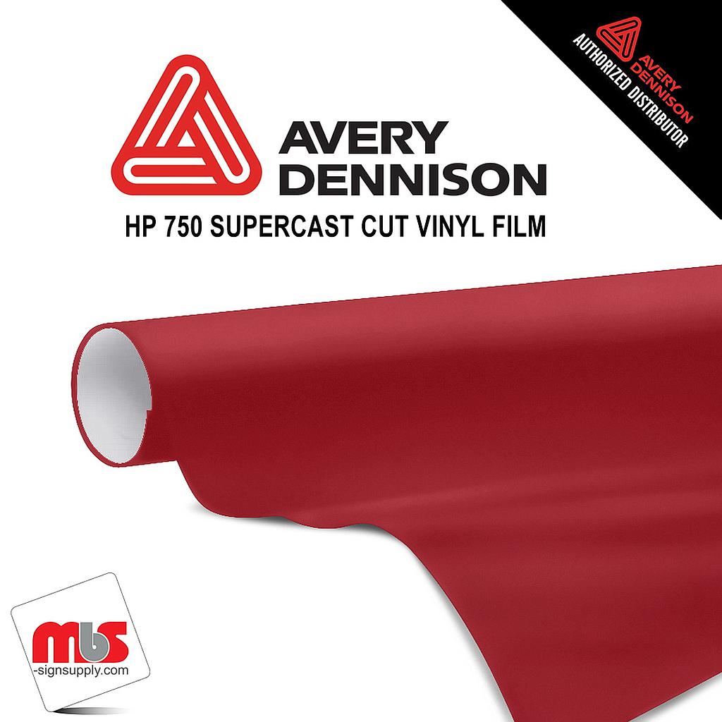 30'' x 50 yards Avery HP750 High Gloss Spectra Red 6 year Long Term Unpunched 3.0 Mil Calendered Cut Vinyl (Color Code 460)