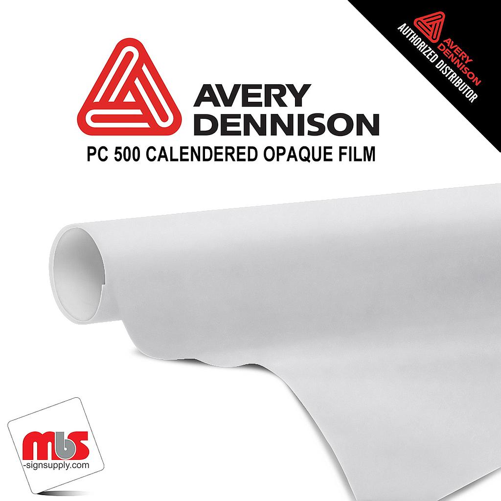 15'' x 50 yards Avery PC500 High Gloss White 4 Year Short Term Punched 3.2 Mil Calendered Cut Vinyl (Color Code 101)