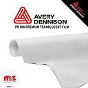 30'' x 10 yards Avery PR800 Gloss White 6 Year Long Term Punched 2.5 Mil Translucent (Color Code 101)