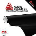 30'' x 10 yards Avery PR800 Gloss Black 6 Year Long Term Punched 2.5 Mil Translucent (Color Code 190)