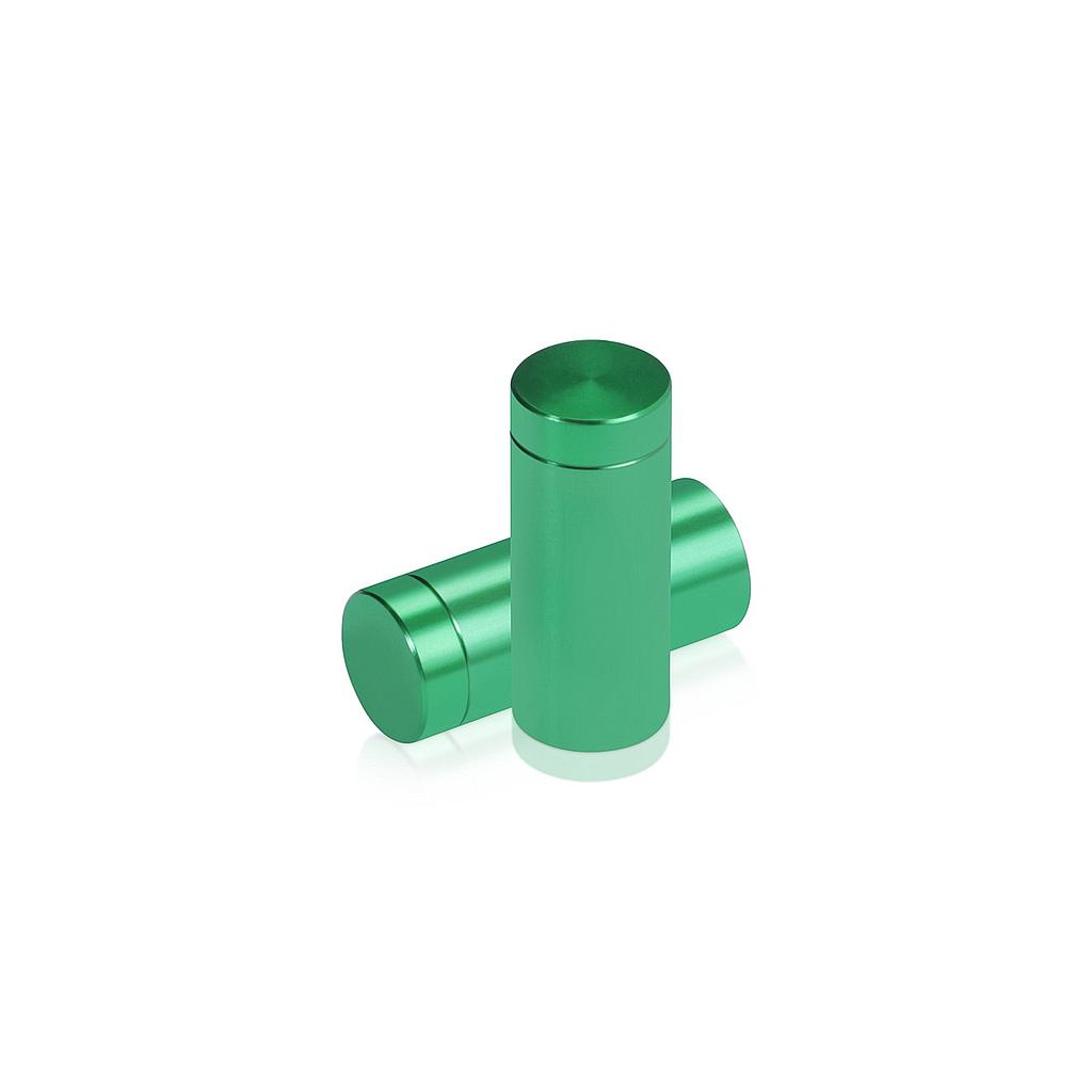 (Set of 4) 1/2'' Diameter X 1'' Barrel Length, Affordable Aluminum Standoffs, Green Anodized Finish Standoff and (4) 2208Z Screw and (4) LANC1 Anchor for concrete/drywall (For Inside/Outside) [Required Material Hole Size: 3/8'']