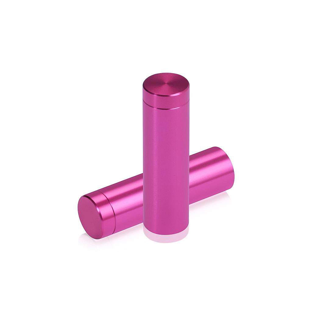 (Set of 4) 1/2'' Diameter X 1-1/2'' Barrel Length, Affordable Aluminum Standoffs, Rosy Pink Anodized Finish Standoff and (4) 2208Z Screw and (4) LANC1 Anchor for concrete/drywall (For Inside/Outside) [Required Material Hole Size: 3/8'']