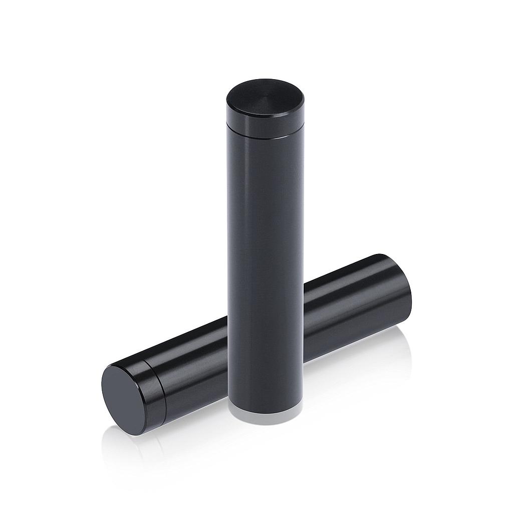 (Set of 4) 1/2'' Diameter X 2'' Barrel Length, Affordable Aluminum Standoffs, Black Anodized Finish Standoff and (4) 2208Z Screw and (4) LANC1 Anchor for concrete/drywall (For Inside/Outside) [Required Material Hole Size: 3/8'']