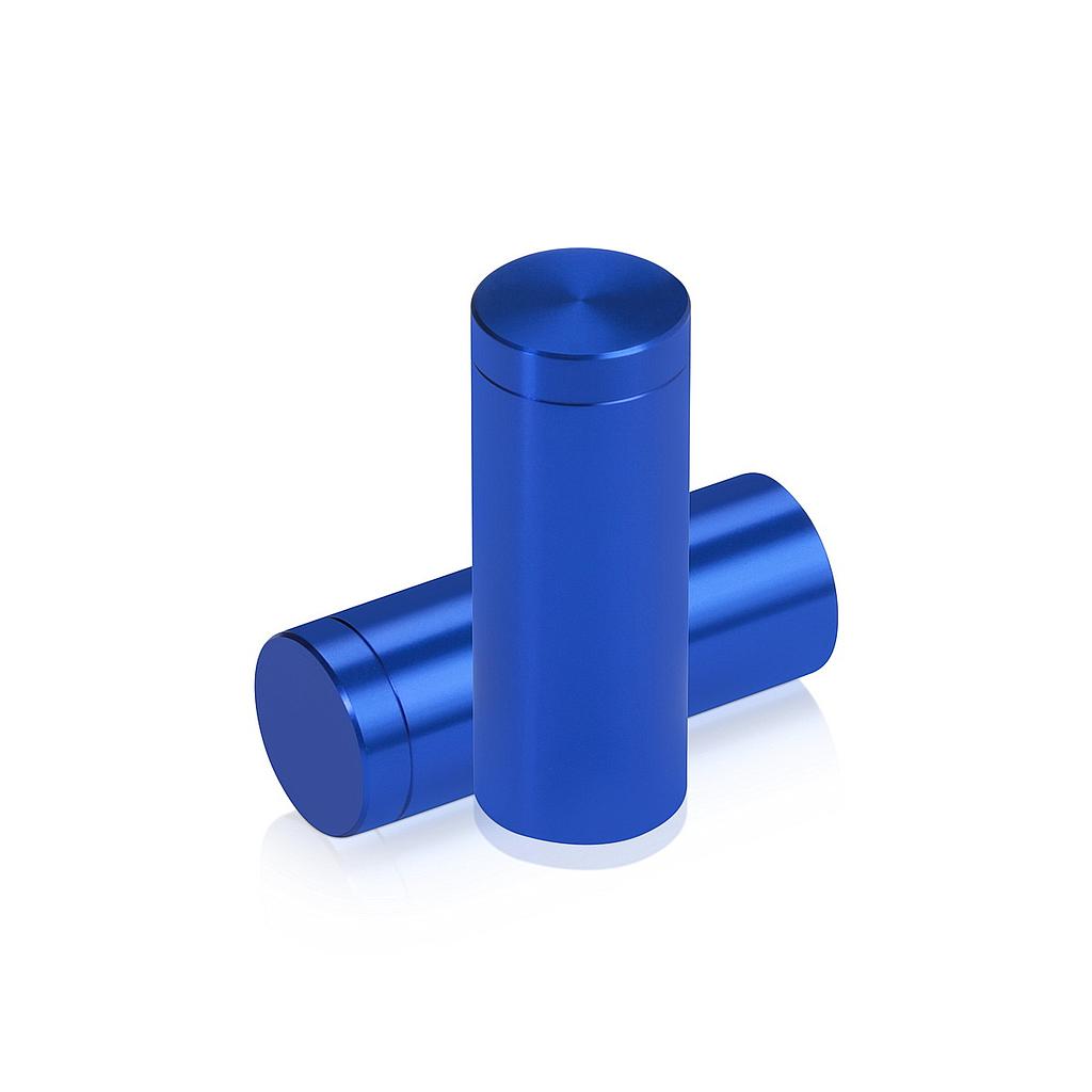 (Set of 4) 5/8'' Diameter X 1-1/2'' Barrel Length, Affordable Aluminum Standoffs, Blue Anodized Finish Standoff and (4) 2208Z Screw and (4) LANC1 Anchor for concrete/drywall (For Inside/Outside) [Required Material Hole Size: 7/16'']