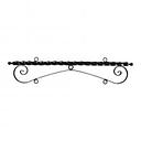 48'' Black Horizontal Ceiling Mounted Bi Spiral Steel Bracket with Spear Point Finial