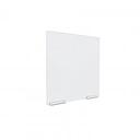 Clear Acrylic Sneeze Guard 23-1/2'' Wide x 23-1/2'' Tall, with (2) 6'' Clear Anodized Aluminum Channel Mounts