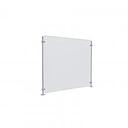 Clear Acrylic Sneeze Guard 23-1/2'' Wide x 20'' Tall, with (2) 20'' Tall x 3/8'' Diameter Clear Anodized Aluminum Rods on the Side.