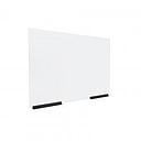 Clear Acrylic Sneeze Guard 35'' Wide x  23-1/2'' Tall, with (2) 10'' Black Anodized Aluminum Channel Mounts