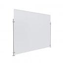 Clear Acrylic Sneeze Guard 36'' Wide x 30'' Tall, with (2) 24'' Tall x 3/8'' Diameter Clear Anodized Aluminum Rods on the Side.