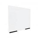 Clear Acrylic Sneeze Guard 36'' Wide x 30'' Tall, with (2) 10'' Black Anodized Aluminum Channel Mounts