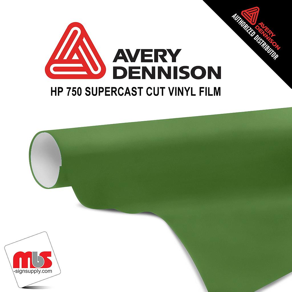 15'' x 50 yards Avery HP750 High Gloss Olive Green 6 year Long Term Punched 3.0 Mil Calendered Cut Vinyl (Color Code 765)