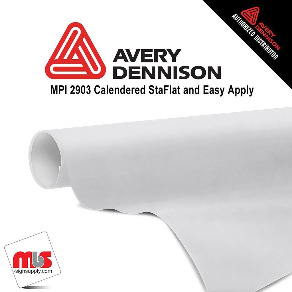 54'' x 50 yards Avery MPI2903 Gloss White Long Term Unpunched 3 Mil Calendered (Color Code 101)