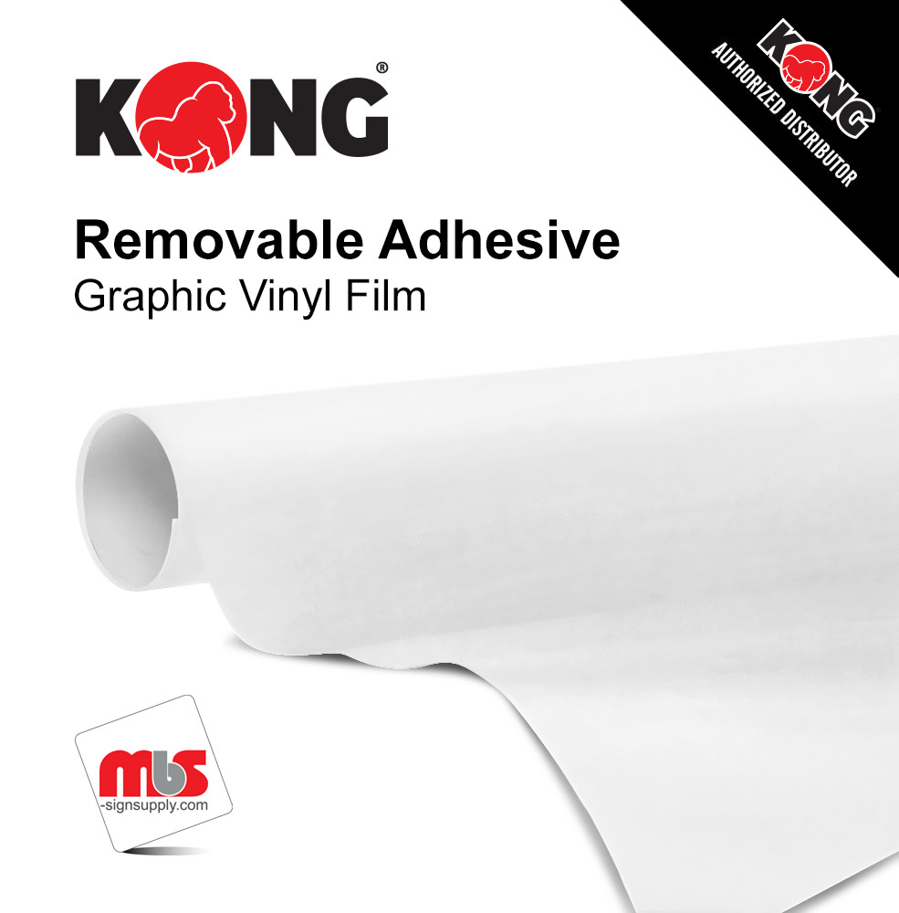 54'' x 150' Roll - 3 MIL Removable Adhesive Matte White Vinyl - 3'' Core