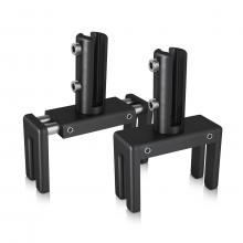 Set of 2, Adjustable Clamp, Aluminum Matte Black Anodized Finish, to Accommodate 1-3/4'' to 2-3/8'' Cubicle partition. Up to 1/4'' material accepted on the fork (included 4x 1'' and 4x 2'' bolt to adjust to different Cubicle)