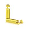 5/8'' Diameter X 2''  Barrel Length, Aluminum Gold Anodized Finish. Easy Fasten Adjustable Edge Grip Standoff (For Inside Use Only)