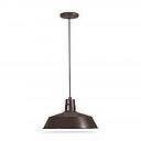 14'' Diameter Architectural Bronze Cord Hung Barn Shade with Canopy