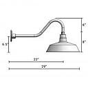 (1) 14'' Diameter White Warehouse / Barn Shade with (1) 22'' Long x 7-1/2'' High White Gooseneck Arm