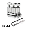 (Set of 4) 3/4'' Diameter X 1-1/2'' Barrel Length, Stainless Steel Polished Finish. Adjustable Edge Grip Standoff with (4) 2216Z Screws and (4) LANC1 Anchors  for concrete/drywall (For Inside Use Only)