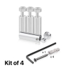 (Set of 4) 1/2'' Diameter X 1-1/2'' Barrel Length, Aluminum Clear Shiny Anodized Finish. Adjustable Edge Grip Standoff with (4) 2208Z Screw and (4) LANC1 Anchor  for concrete/drywall (For Inside Use Only)