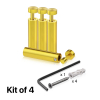 (Set of 4) 1/2'' Diameter X 2''  Barrel Length, Aluminum Gold Anodized Finish. Adjustable Edge Grip Standoff with (4) 2208Z Screw and (4) LANC1 Anchor  for concrete/drywall (For Inside Use Only)