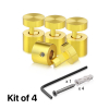 (Set of 4) 5/8'' Diameter X 1/2''  Barrel Length, Aluminum Gold Anodized Finish. Adjustable Edge Grip Standoff with (4) 2208Z Screw and (4) LANC1 Anchor  for concrete/drywall (For Inside Use Only)