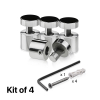 (Set of 4) 5/8'' Diameter X 1/2'' Barrel Length, Stainless Steel Polished Finish. Adjustable Edge Grip Standoff with (4) 2208Z Screw and (4) LANC1 Anchor  for concrete/drywall (For Inside Use Only)