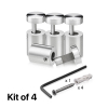 (Set of 4) 5/8'' Diameter X 3/4'' Barrel Length, Stainless Steel Satin Brushed Finish. Adjustable Edge Grip Standoff with (4) 2208Z Screw and (4) LANC1 Anchor  for concrete/drywall (For Inside Use Only)