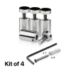 (Set of 4) 5/8'' Diameter X 1'' Barrel Length, Stainless Steel Polished Finish. Adjustable Edge Grip Standoff with (4) 2208Z Screw and (4) LANC1 Anchor  for concrete/drywall (For Inside Use Only)