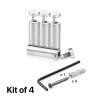 (Set of 4) 5/8'' Diameter X 2'' Barrel Length, Stainless Steel Satin Brushed Finish. Adjustable Edge Grip Standoff with (4) 2208Z Screw and (4) LANC1 Anchor  for concrete/drywall (For Inside Use Only)