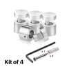 (Set of 4) 3/4'' Diameter X 1/2'' Barrel Length, Stainless Steel Satin Brushed Finish. Adjustable Edge Grip Standoff with (4) 2216Z Screws and (4) LANC1 Anchors  for concrete/drywall (For Inside Use Only)