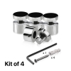 (Set of 4) 7/8'' Diameter X 1/2'' Barrel Length, Stainless Steel Polished Finish. Adjustable Edge Grip Standoff with (4) 2216Z Screws and (4) LANC1 Anchors  for concrete/drywall (For Inside Use Only)