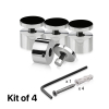 (Set of 4) 1-1/4'' Diameter X 3/4'' Barrel Length, Stainless Steel Polished Finish. Adjustable Edge Grip Standoff with (4) 2216Z Screws and (4) LANC1 Anchors  for concrete/drywall (For Inside Use Only)