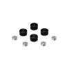 Set of 4 Screw Cover, Diameter: 1/2'', Aluminum Black Anodized Finish, (Indoor or Outdoor Use)